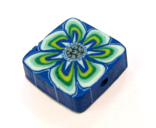 Fimo-Viereck 10mm blau-grün