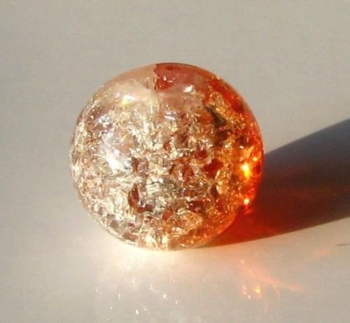 Glas-Crash-Perle 10 mm - orange-klar