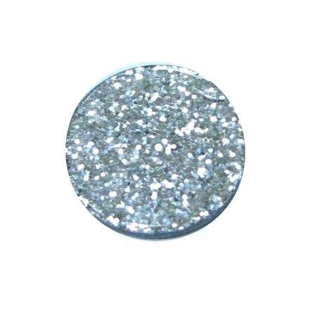 Polaris disc 16 mm – round – Fine glitter-silver