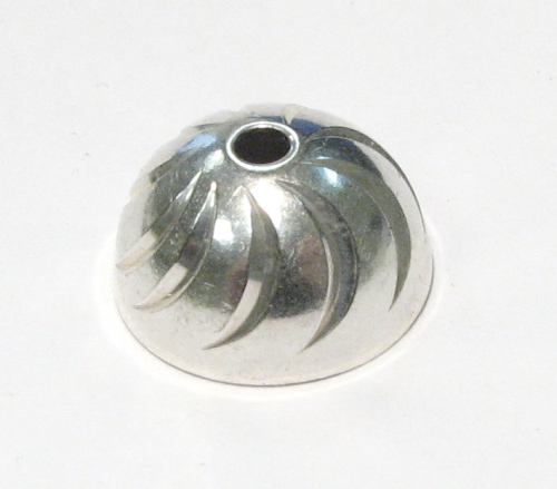 Halbperle 16x8mm, hohl - echt versilbert Premium Qualität