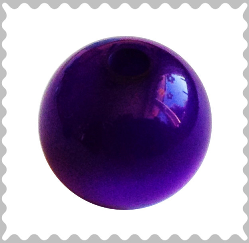 Polarisperle purple glänzend 10 mm - Großloch