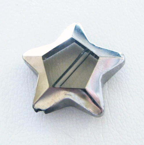 Metal effect glass element star – rhodium crystal