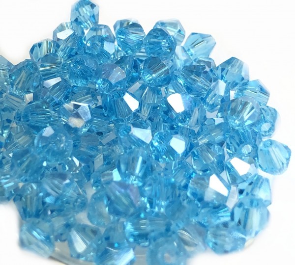Bicone crystal 4mm - 90 pieces in zip bag - aquamarin shimmer