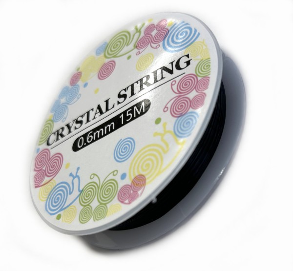 Rubber litz rubber band black 0,6 mm – 1 roll with 15 meters