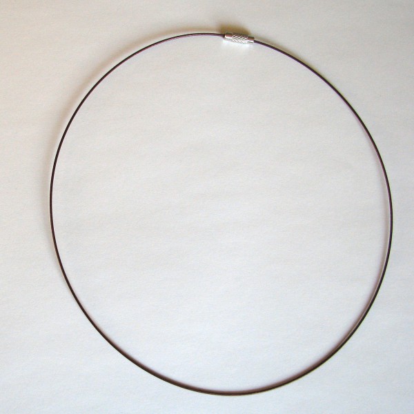 Stahlseil-Collier 1-fach mit Drehverschluss - 46cm - braun