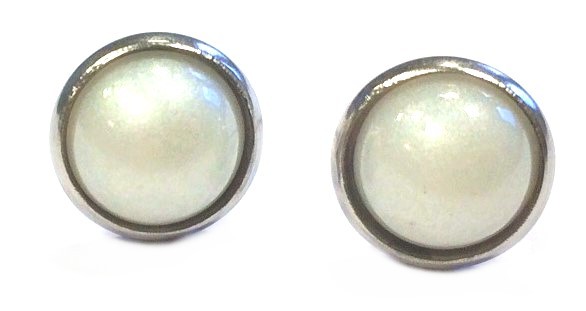 Earrings bead 10 mm – stainless steel – 1 pair – color: bead