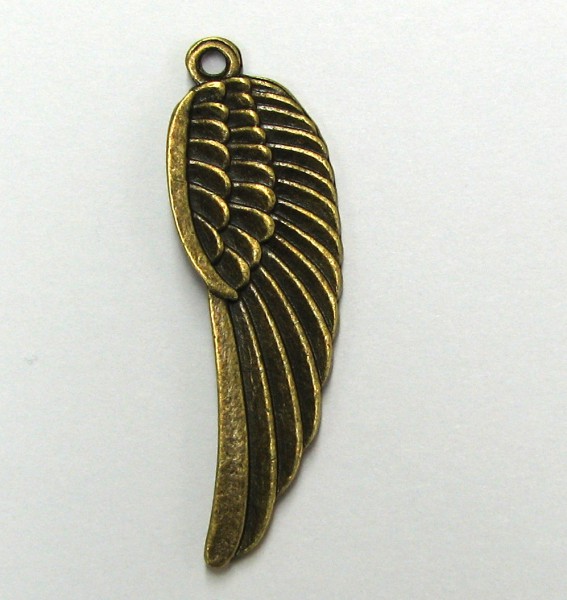 Wings – angel wings – simple – 42 mm – antique bronze colored
