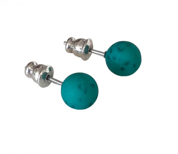 Polaris Gala Sweet Earrings 8 mm --Stainless steel- 1 pair – emerald