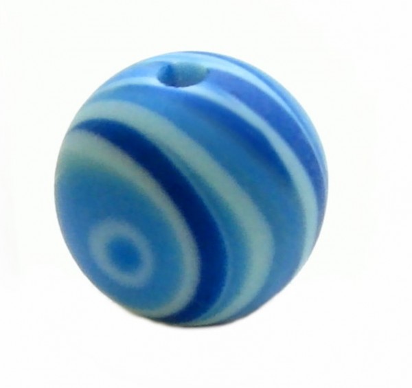 Polarisperle Zebra 12mm - Farbe: aqua mix - Kleinloch