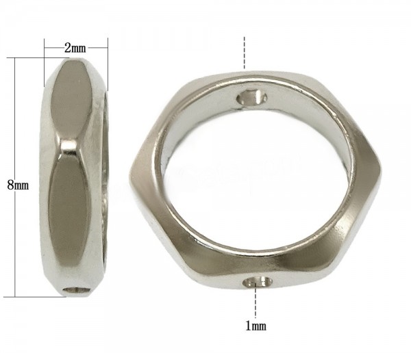 Hexagon Element 8mm - Edelstahl - 1 Stück