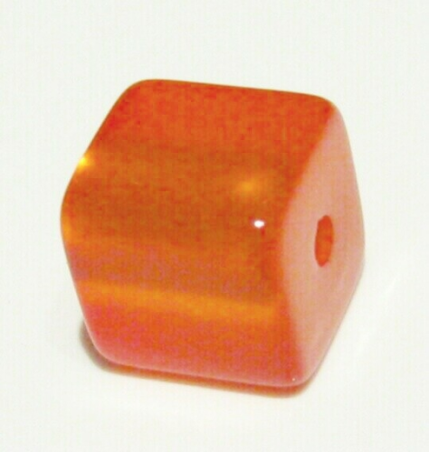 Polariswürfel 8mm orange glänzend - Kleinloch