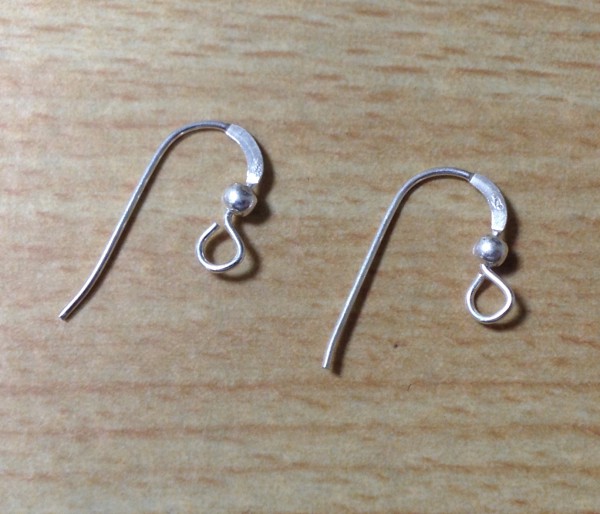 Earring hooks – 925 silver – 22 mm – 2 pieces