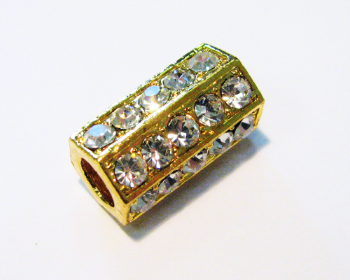 Crystal tube 6 squared, 20x12 mm – large hole