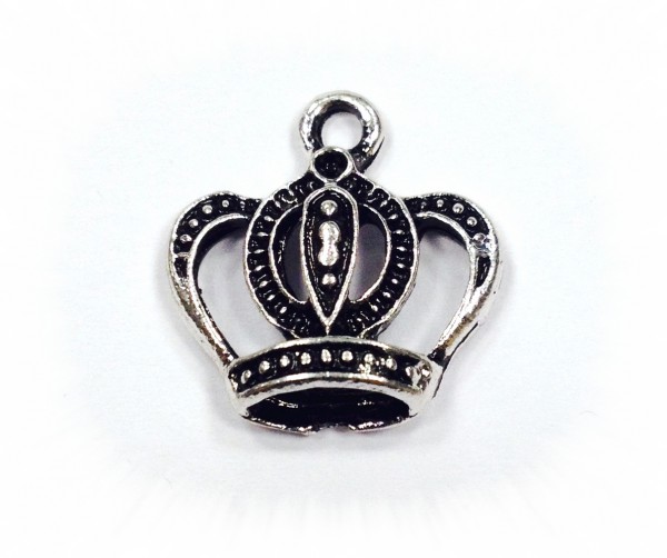 Crown pendant – 16x15 mm – color: Antique silver