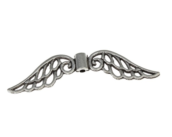 Angel wings – double – 52 mm – color: Old silver – 1 pcs.