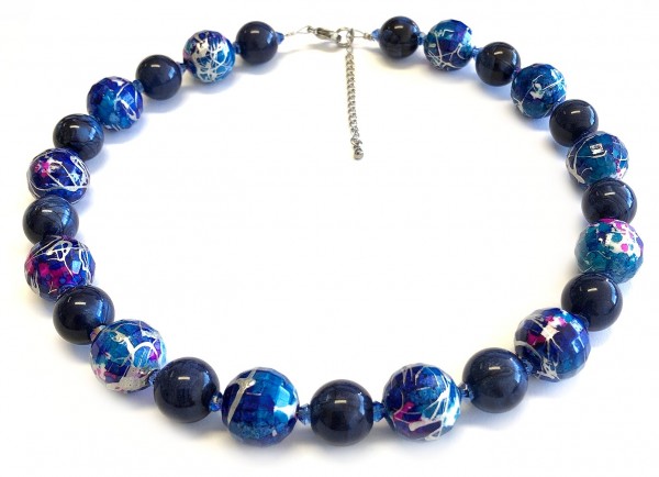 Avantgarde Collier blau - längenverstellbar 45-50cm - Verschluss Edelstahl