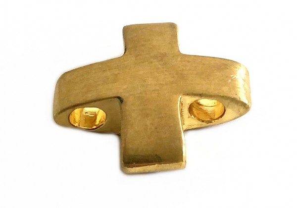 Kreuz - Anhänger vergoldet - mit Doppelloch