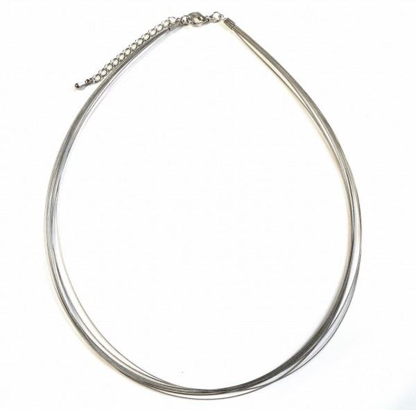 Stahlseil-Collier 7-fach mit Karabiner - 42 bis 47cm