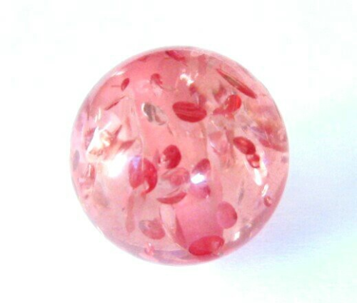 Glitter bead 14 mm pink/bromoberry