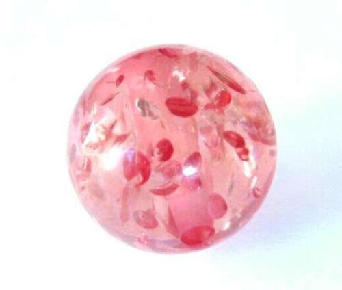 Glitzer Perle 14mm rosa/brombeer