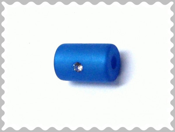 Polaris Röhre 8x12mm blau - mit Swarovski-Kristall
