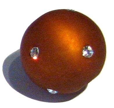 Polarisbead rust-brown 16 mm – with Swarovski crystal
