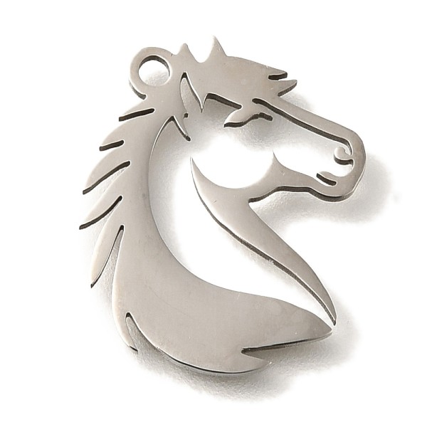 Horse head - Stainless steel pendant - 1.5 cm - 1 piece