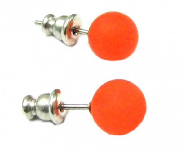 Polaris Ohrstecker 8mm --Edelstahl-- 1 Paar - orange