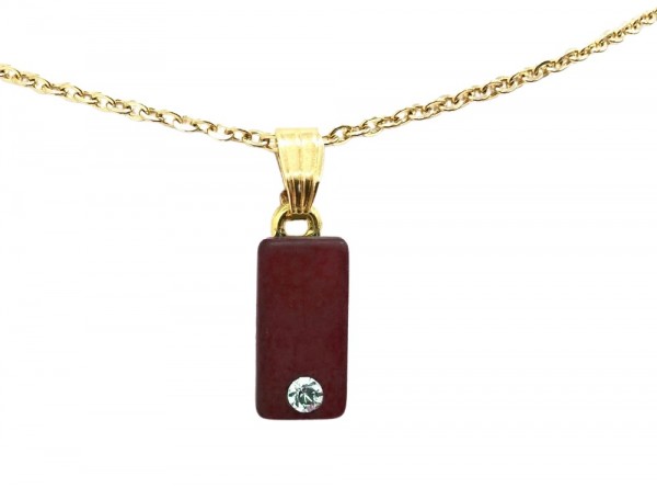 Polaris Chain Pendant with Swarovski Crystal – gold-bordeaux