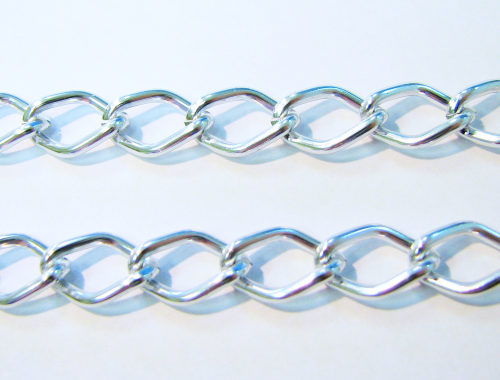 Link chain – Aluminium – 9 mm wide – silver – 1 meter