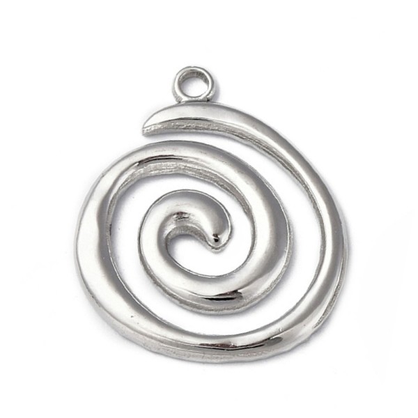 Stainless steel spiral pendant - 2,3cm - 1pc.