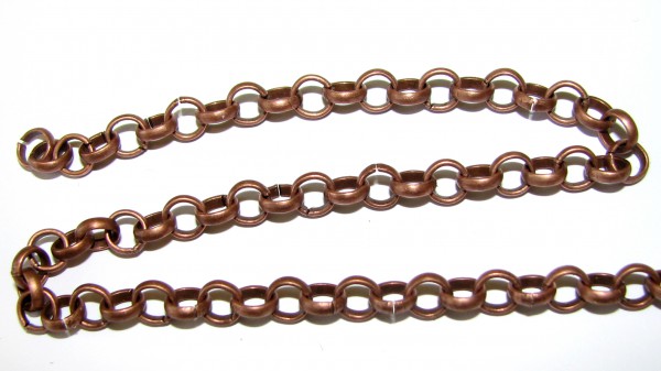 Pea chain 6x2 mm – link chain – color: Copper – 1 meter