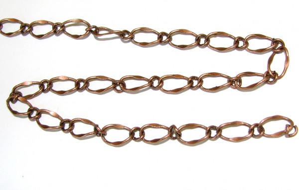 Link chain 8x5 mm – elegant design – color: Copper – 1 meter