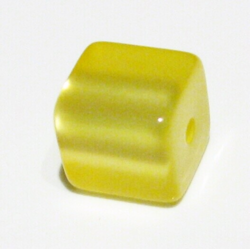 Polariswürfel 8mm gelb glänzend - Kleinloch