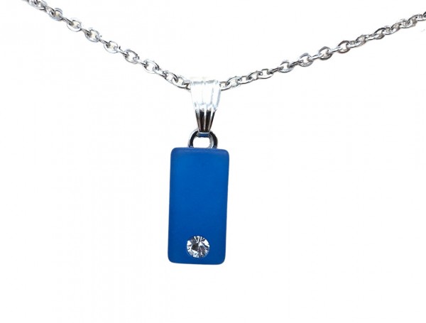 Polaris Chain Pendant with Swarovski Crystal – silver-blue