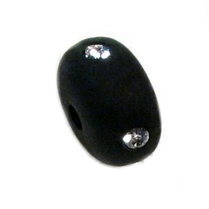 Polaris Ufo 12x7 mm – black – with Swarovski crystal