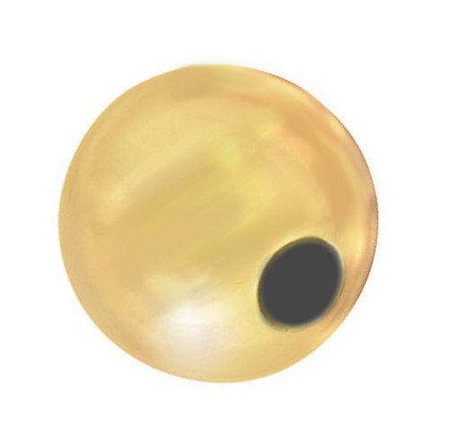 Perle 14mm - Farbe: gold glänzend