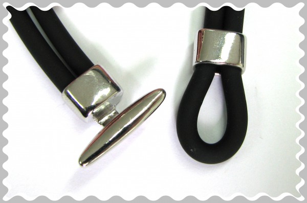 Knebelverschluss 2-teilig - Edelstahl - für 5mm Bänder