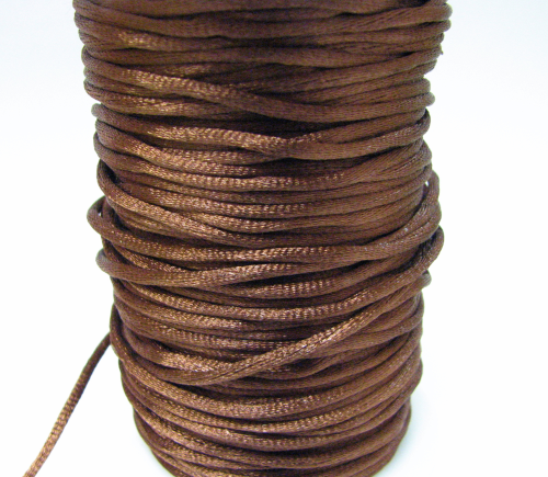 Seidenband 2mm - braun - 1 Meter Kunstseide