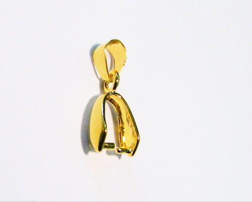 Collierschlaufe mit Dorn goldfarbig - Clip 10mm