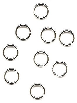 Jump rings / Binding rings 6x1 mm – 5 grams – approx.48 pieces of platinum coloured