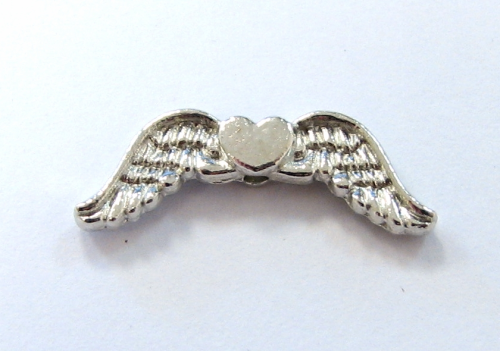 Angel wings – double – 20 mm – silver-platine colored