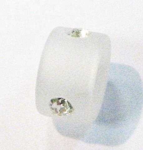 Polaris Ring (Radel) weiss 8 mm - mit Swarovski-Kristall