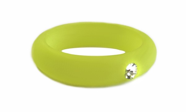 Polaris finger ring with crystal – apple green