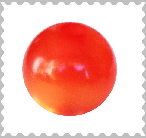 Polarisperle orange glänzend 10 mm - Großloch