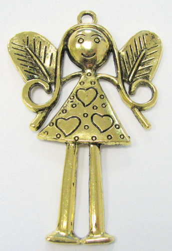 Angel pendant, 8 cm tall – antique gold