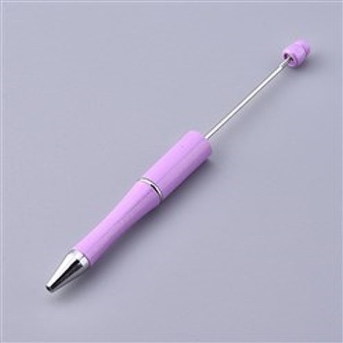 Beadable pen - a ballpoint pen that can be equipped with beads - color: lilac