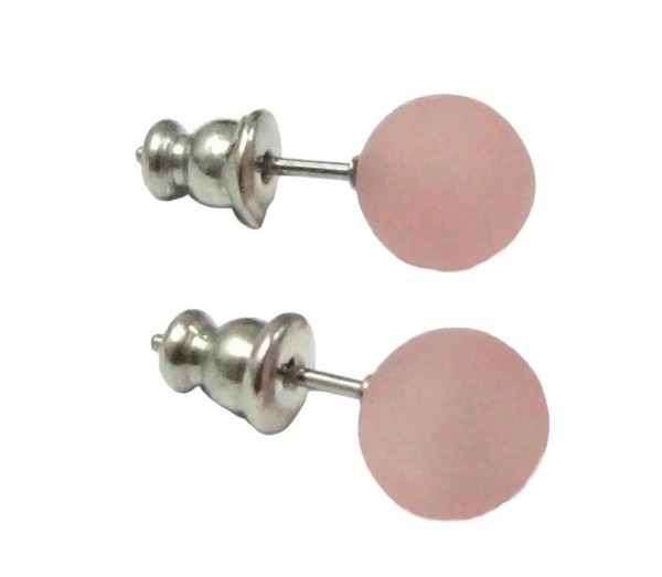 Polaris Earrings 8 mm --Edelstsahl- 1 pair – rosybrown