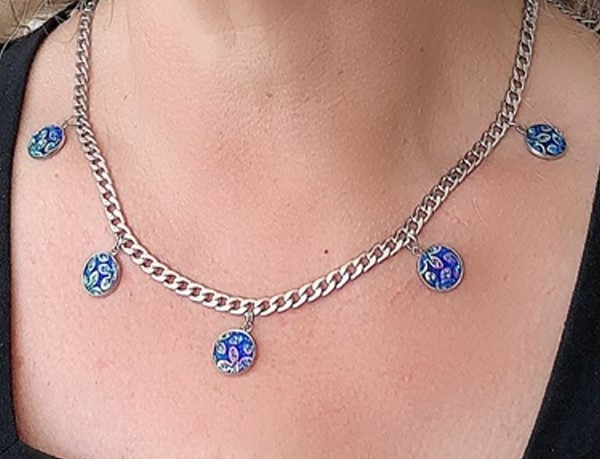 Stainless steel necklace - sunny blue- available in different lengths