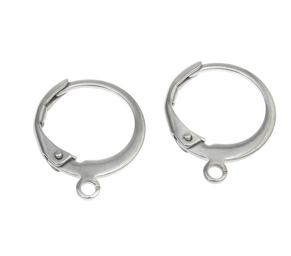 Earrings – stainless steel folding creoles – 1 pairs